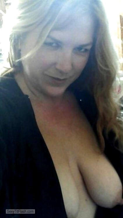 Tit Flash: My Very Big Tits (Selfie) - Topless Firm40D's from United States